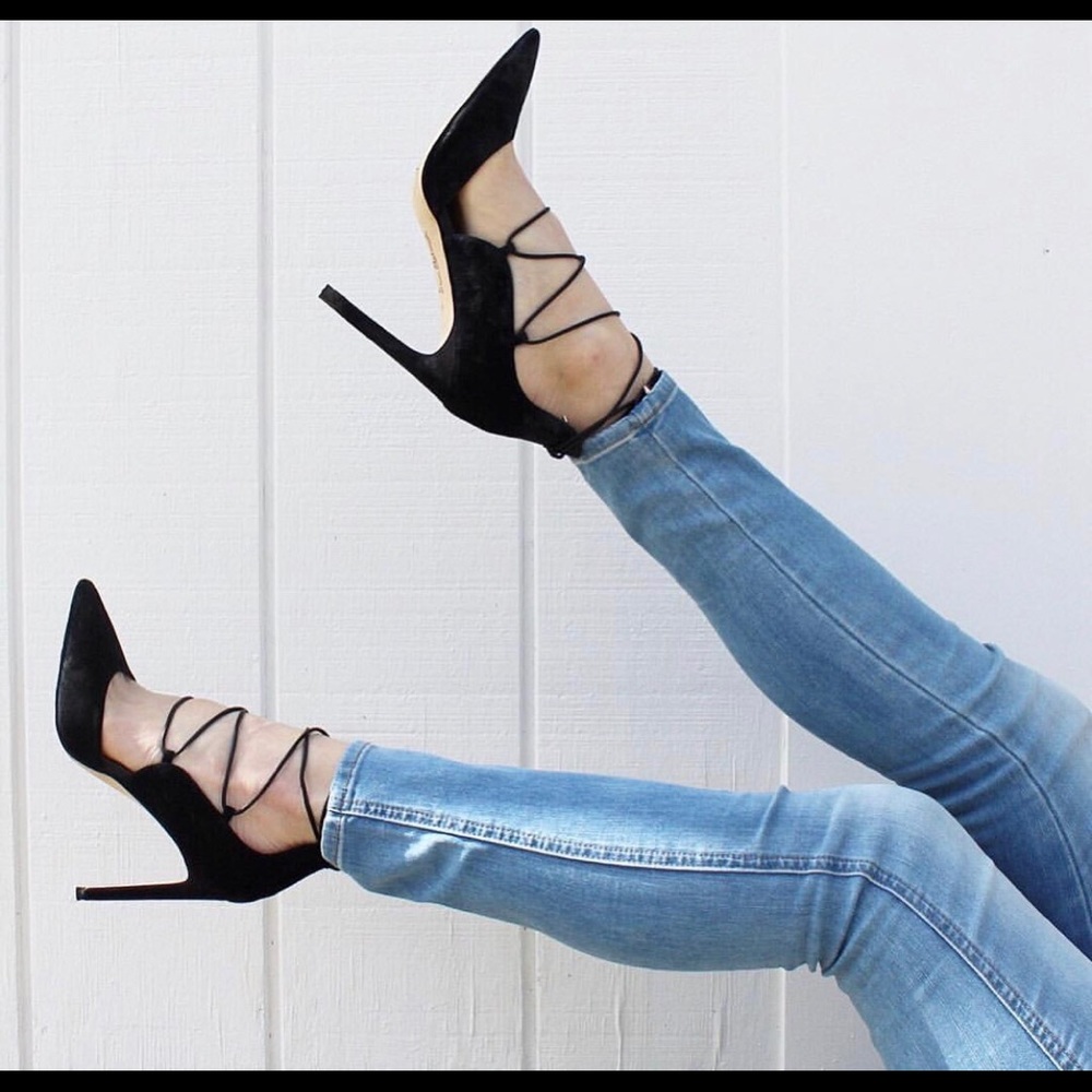 Sam Edelman black lace-up pumps